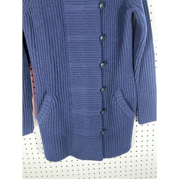 Brooks Brothers full zip cross button ribbed  cardigan wool sweater size M - Picture 4 of 10